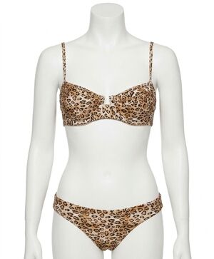 NEW PQ SWIM jasmine underwire bikini top in leopard